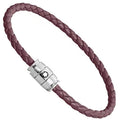 Montblanc bracciale in acciaio a 3 anelli e pelle Meisterstück Cassis misura S 13431360