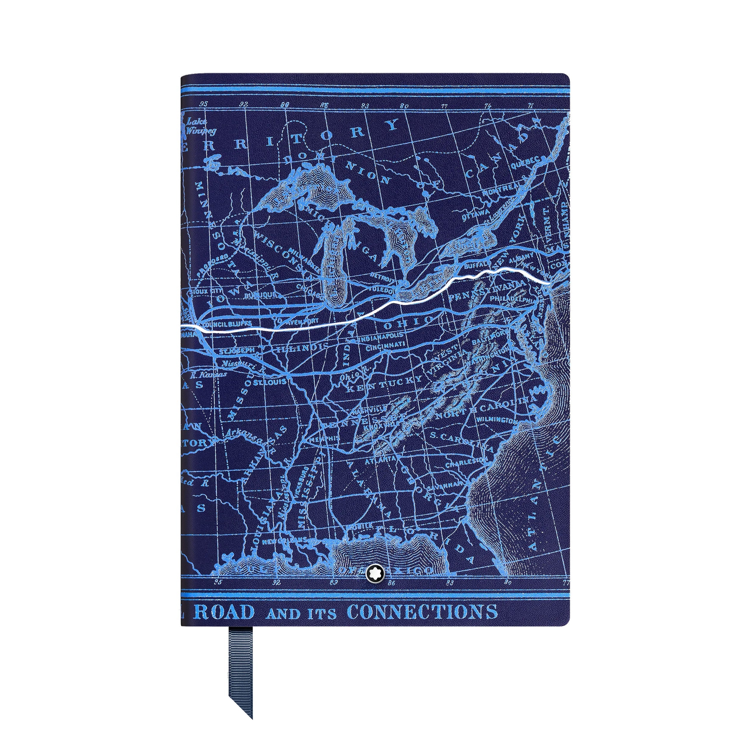Montblanc blocco note #146 a righe Meisterstück Around the World in 80 Days blu 134713