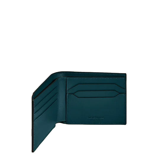 Montblanc portafoglio 6 scomparti con porta carte amovibile Soft blu legion 198745
