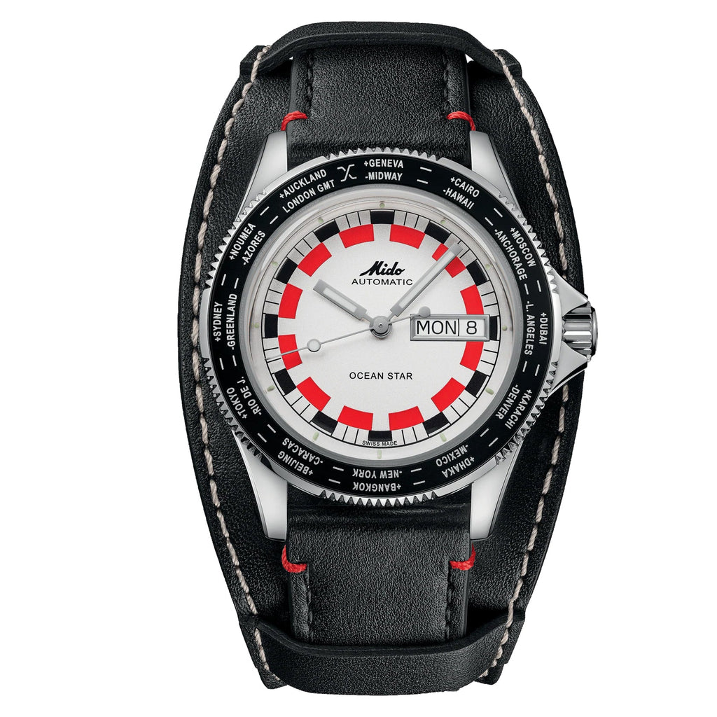 Mido orologio Ocean Star Worldtimer 40mm argento automatico acciaio M026.830.16.030.00