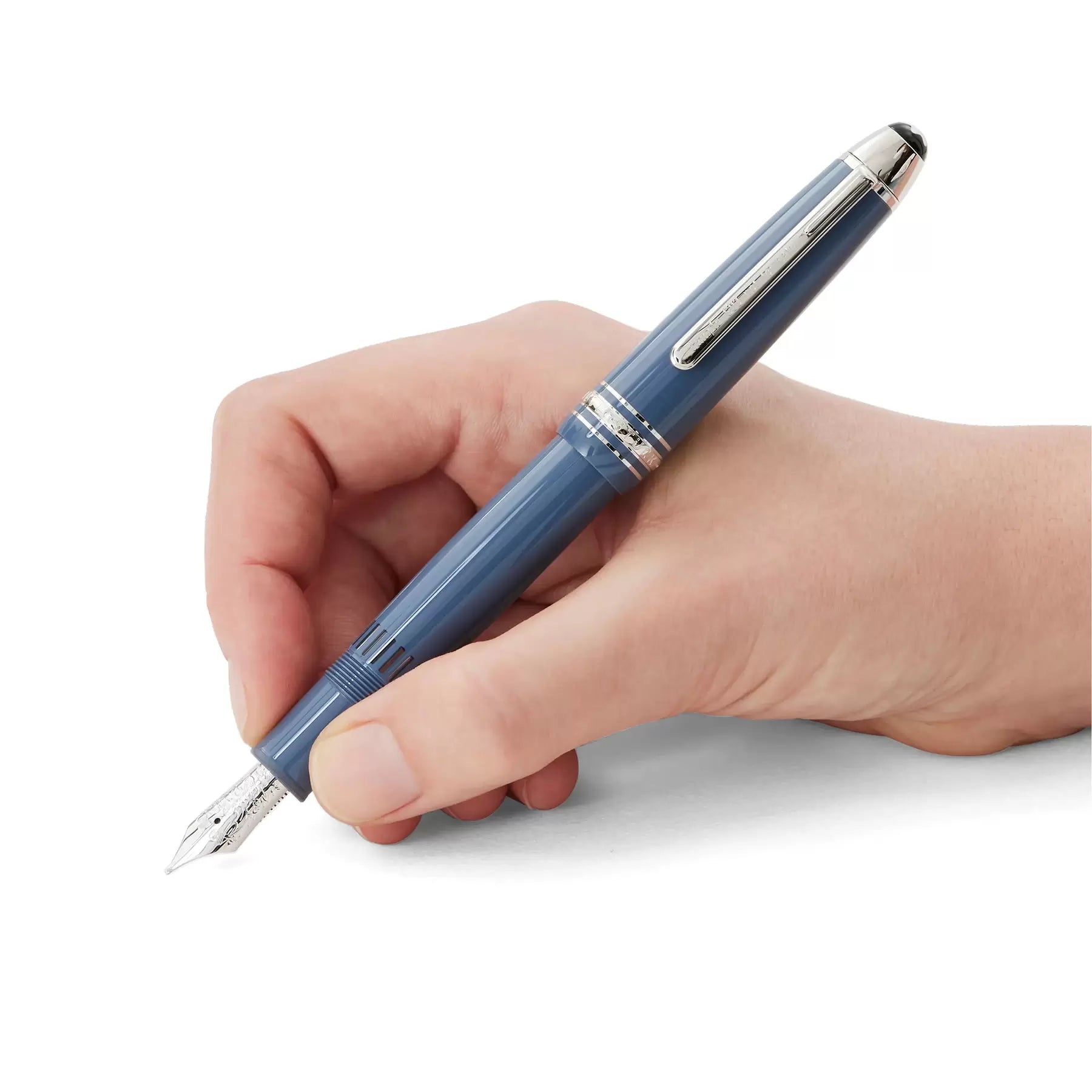 Montblanc stilografica Meisterstück Glacier LeGrand blu punta M 129393