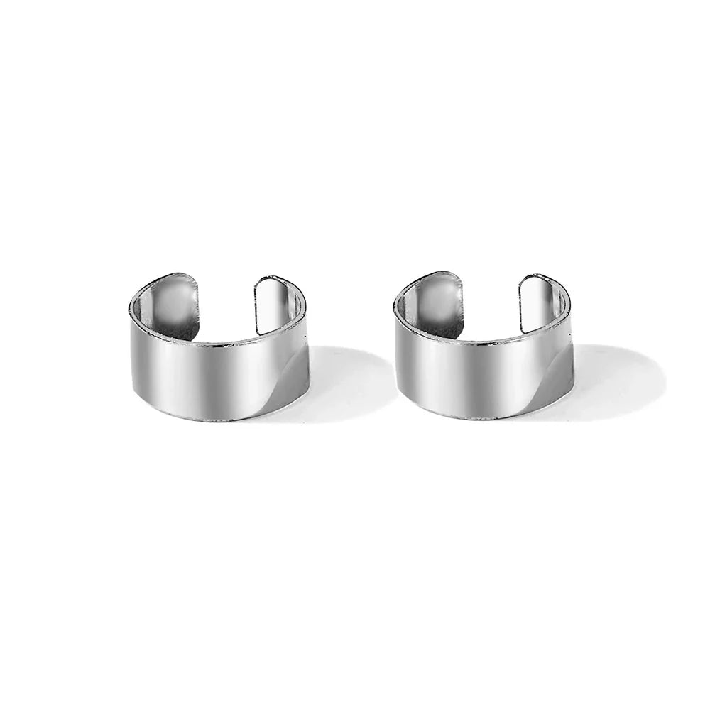 Boucles d'oreilles Punk géométriques irrégulières pour femmes, boucles d'oreilles manchette, clip d'oreille en métal, fausse boucle d'oreille cartilage, bijoux de mode pour fête