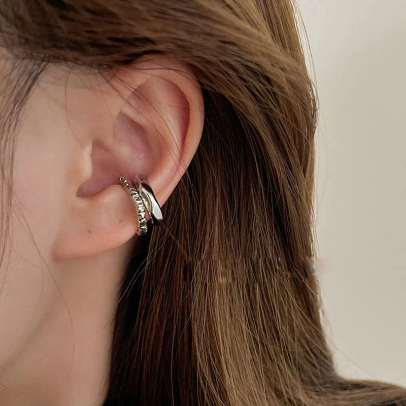 Boucles d'oreilles Punk géométriques irrégulières pour femmes, boucles d'oreilles manchette, clip d'oreille en métal, fausse boucle d'oreille cartilage, bijoux de mode pour fête