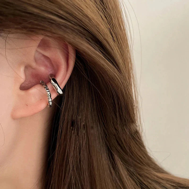 Boucles d'oreilles Punk géométriques irrégulières pour femmes, boucles d'oreilles manchette, clip d'oreille en métal, fausse boucle d'oreille cartilage, bijoux de mode pour fête