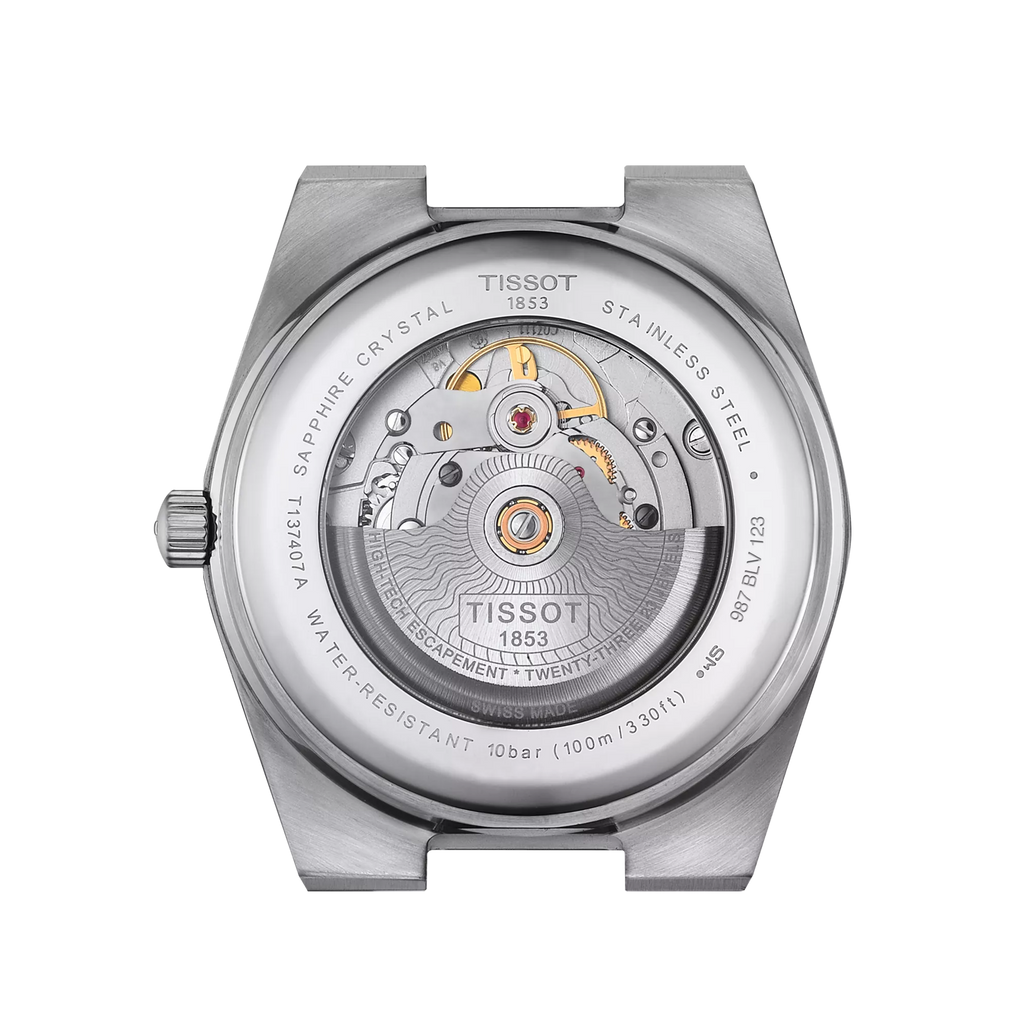 Tissot PRX Powermatic 80 T137.407.11.091.00 – Orologio automatico verde 40 mm, cassa acciaio, vetro zaffiro, fondello a vista