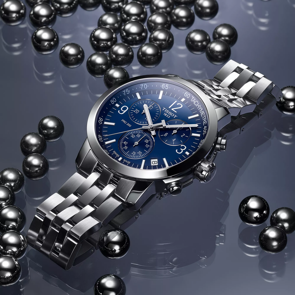 Tissot PRC 200 – Chronograph Quartz Swiss Made, Blue Dial, 43mm – T114.417.11.047.00