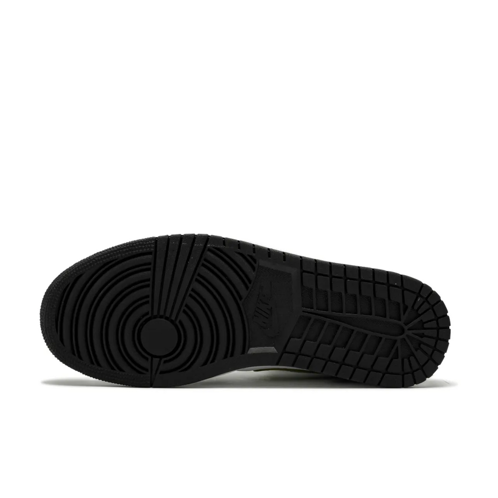 Jordan 1 Mid Patent Black White Gold
