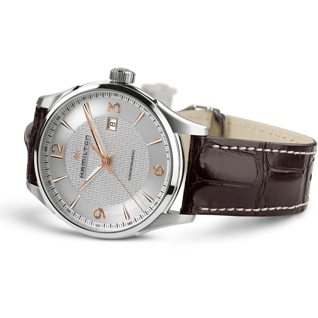 Hamilton Jazzmaster Automatic Argento 44mm – cinturino in pelle