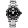 Longines orologio Admiral GMT 42mm nero automatico acciaio L3.668.4.56.6