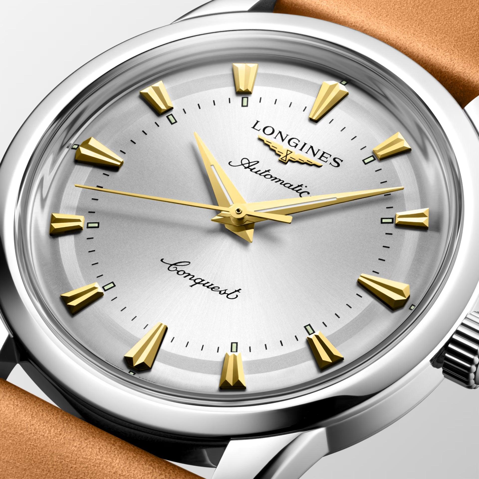 Longines orologio Conquest Heritage 40mm argento automatico acciaio L1.650.4.72.2