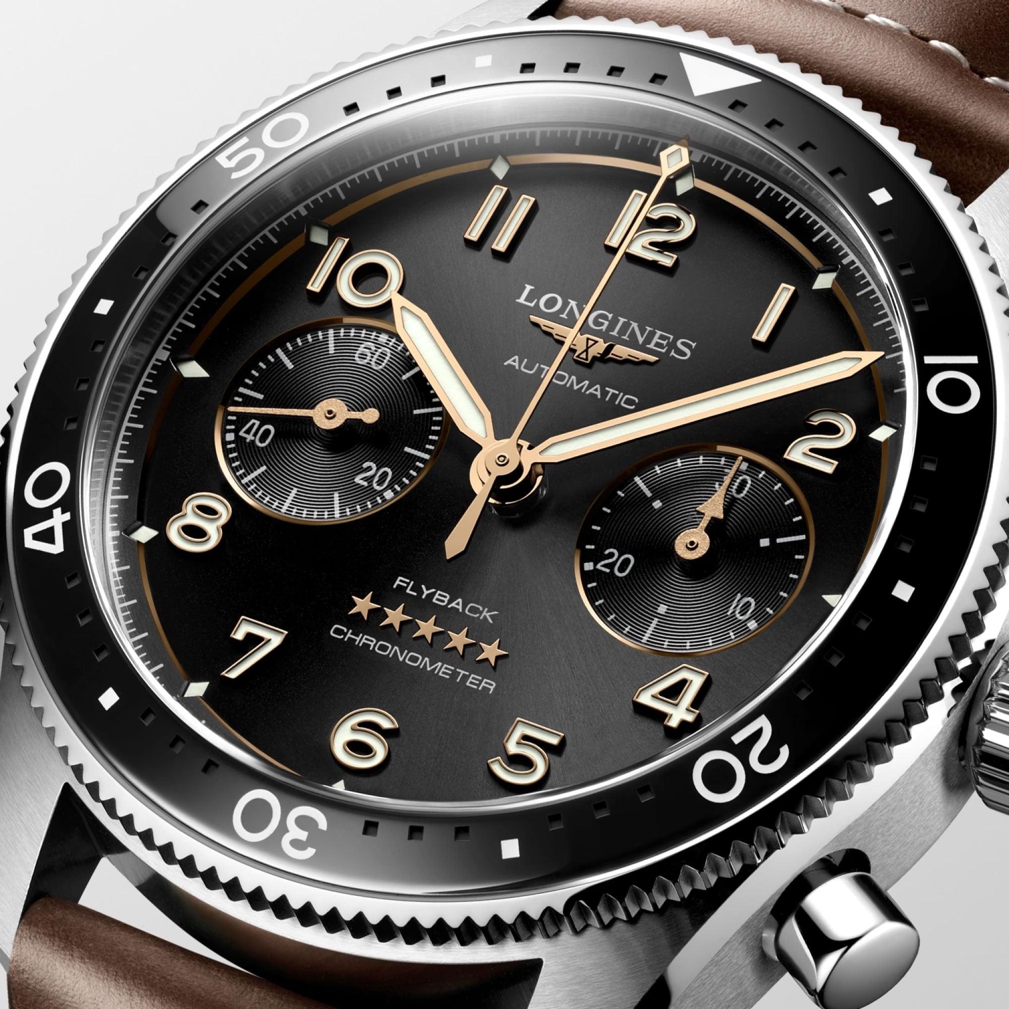 Longines orologio Spirit Flyback 42mm automatico acciaio L3.821.4.53.2