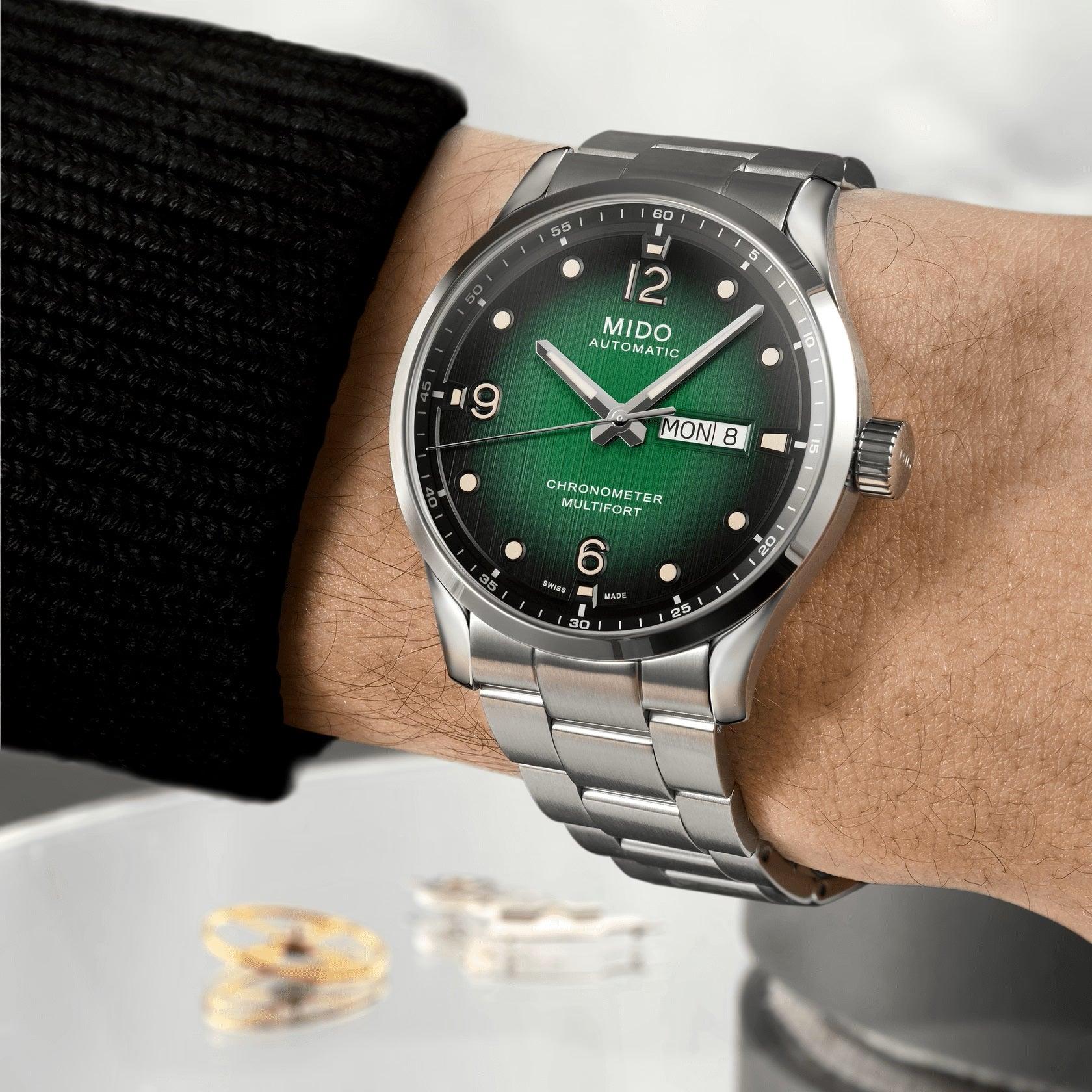 Mido orologio Multifort M Chronometer COSC 42mm verde automatico acciaio M038.431.11.097.00