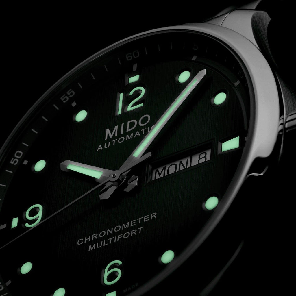 Mido orologio Multifort M Chronometer COSC 42mm verde automatico acciaio M038.431.11.097.00