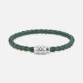Montblanc bracciale in acciaio con chiusura a 3 anelli e pelle peltro misura L 13315268