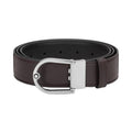 Montblanc cintura 35mm fibbia ferro di cavallo pelle granulata reversibile ebano/nero 198632