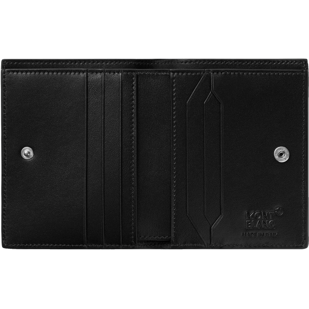 Montblanc portafoglio compatto 6 scomparti Meisterstück nero/blu 129678