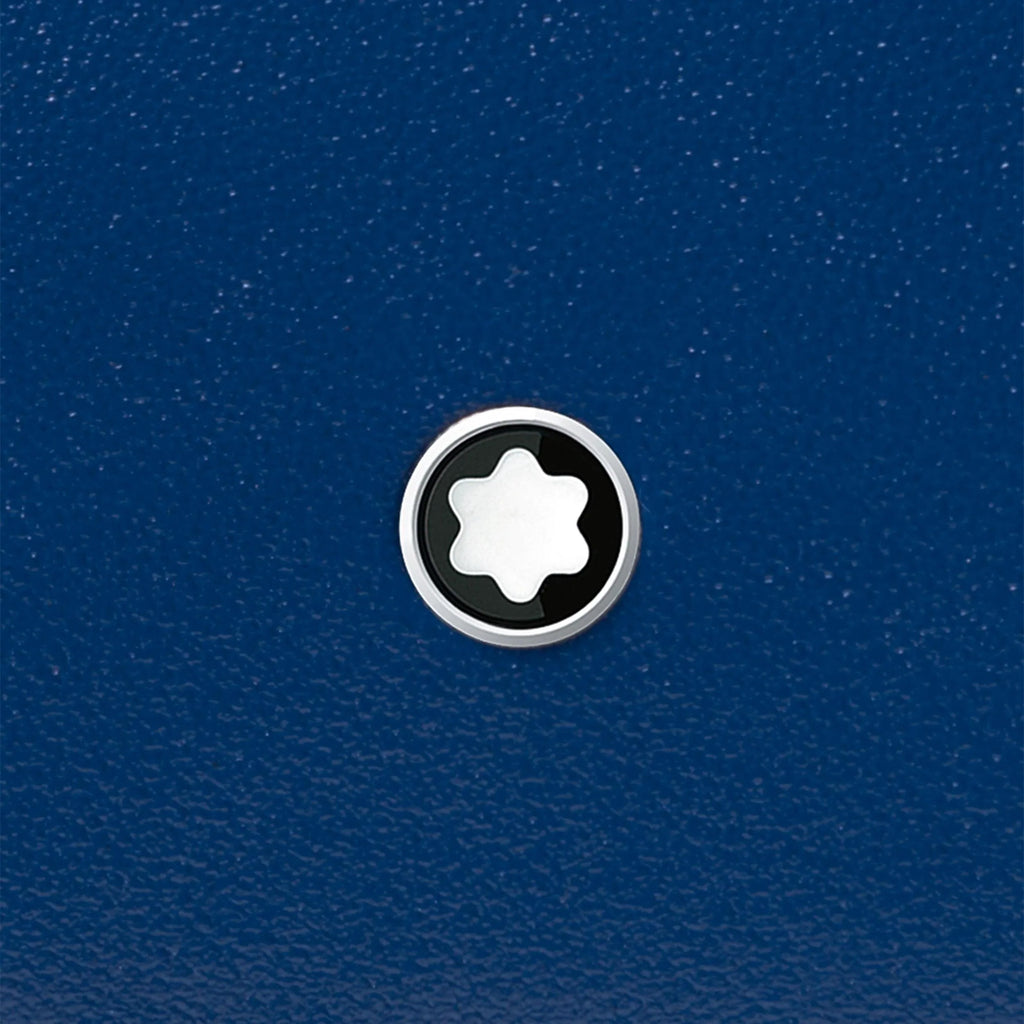 Montblanc portafoglio compatto 6 scomparti Meisterstück nero/blu 129678