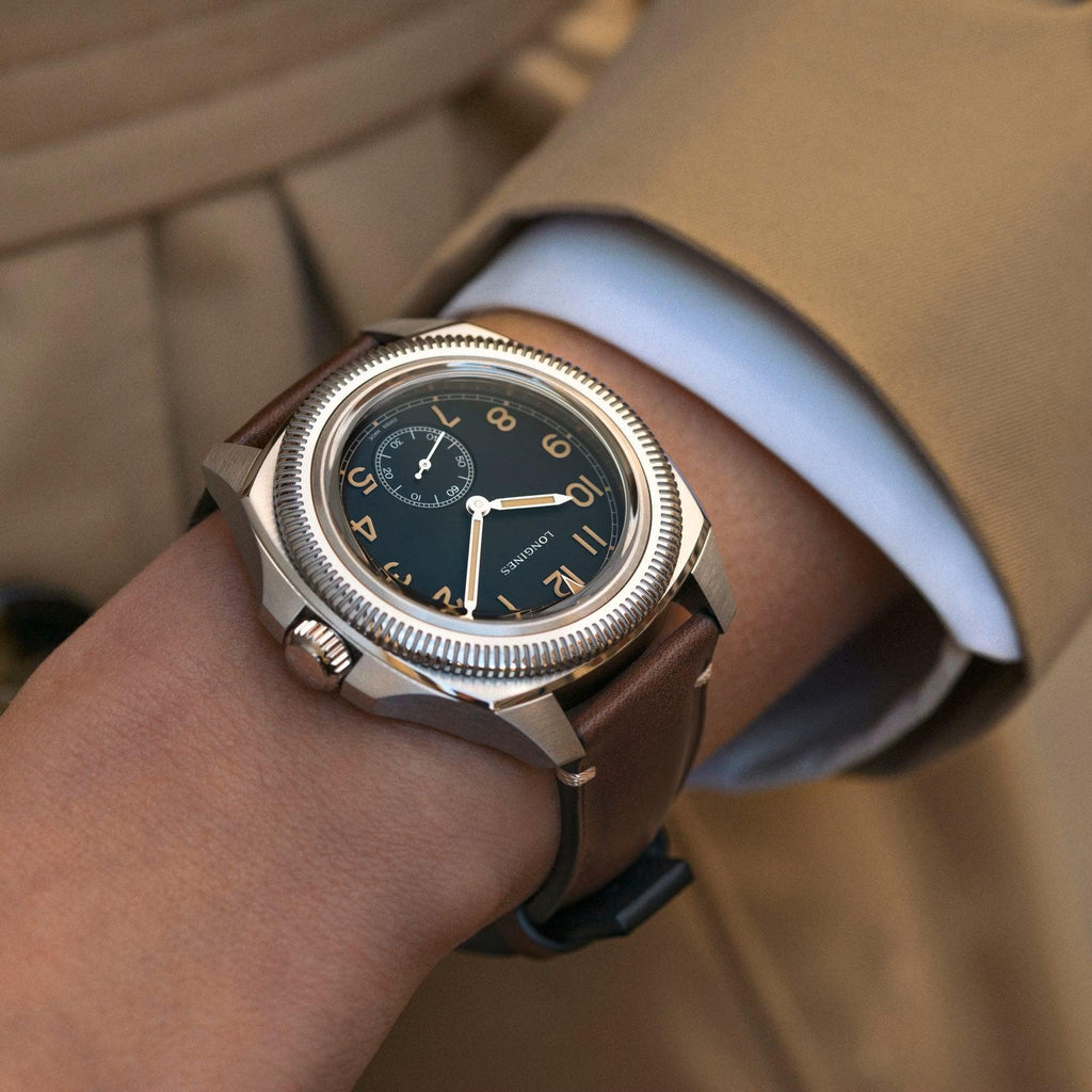 Longines orologio Pilot Majetek Box Edition 43mm nero automatico acciaio L2.838.4.53.9
