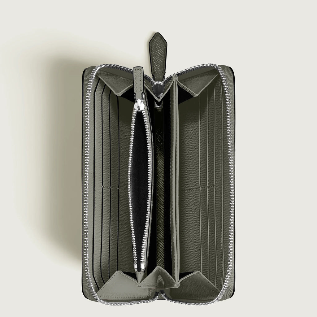 Montblanc portafoglio 12 scomparti con cerniera completa Sartorial grigio medio 199371