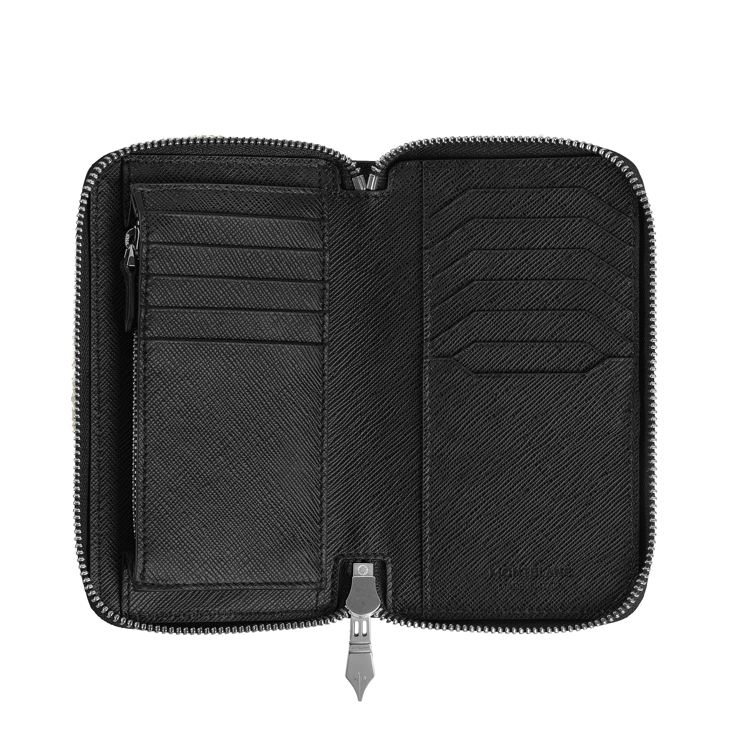 Montblanc portafoglio 12 scomparti con cerniera medio Sartorial nero 220361