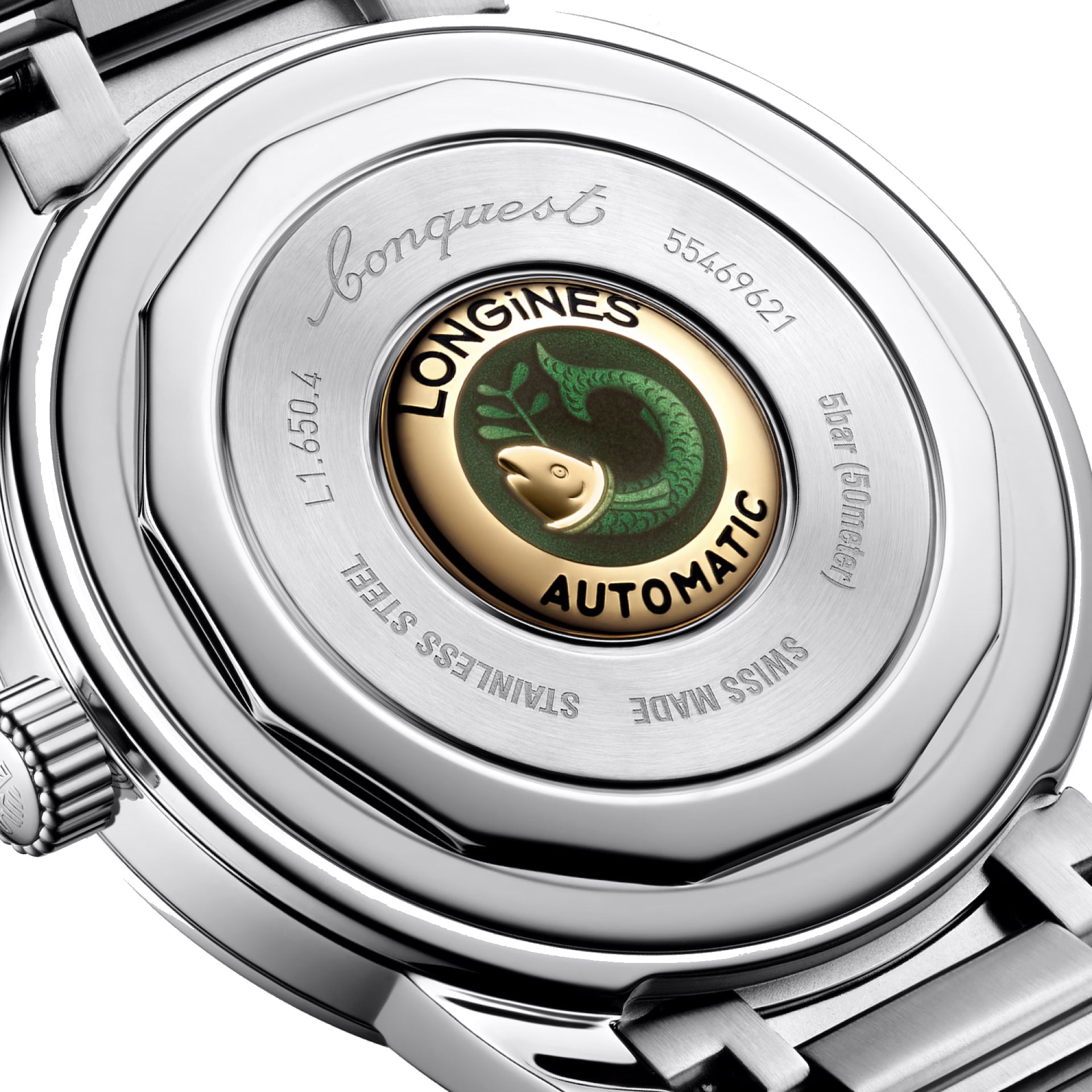 Longines orologio Heritage 40mm nero acciaio automatico L1.650.4.52.6