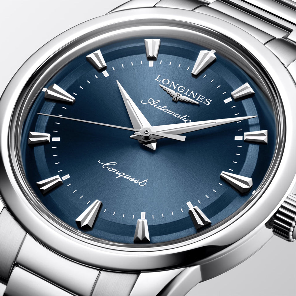 Longines orologio Heritage 40mm blu acciaio automatico L1.650.4.92.6